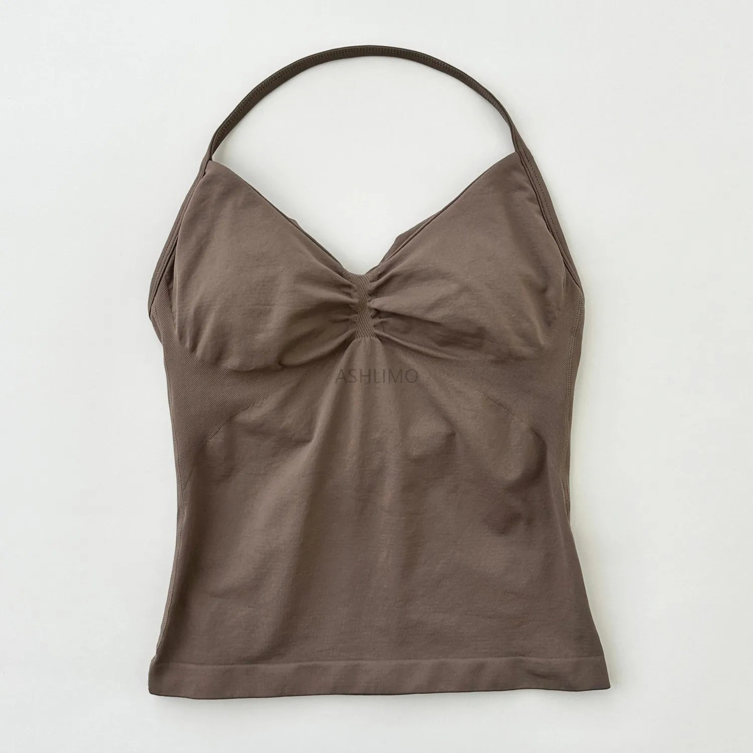 Impact Longline Strappy Gym Top Backless Gym Clothes Women Scrunch Built-in Bra