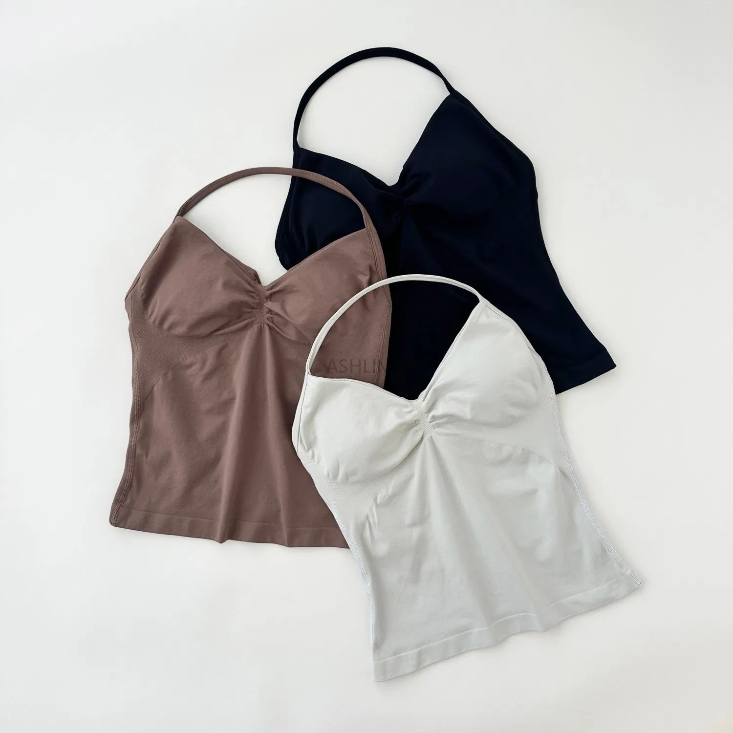 Impact Longline Strappy Gym Top Backless Gym Clothes Women Scrunch Built-in Bra
