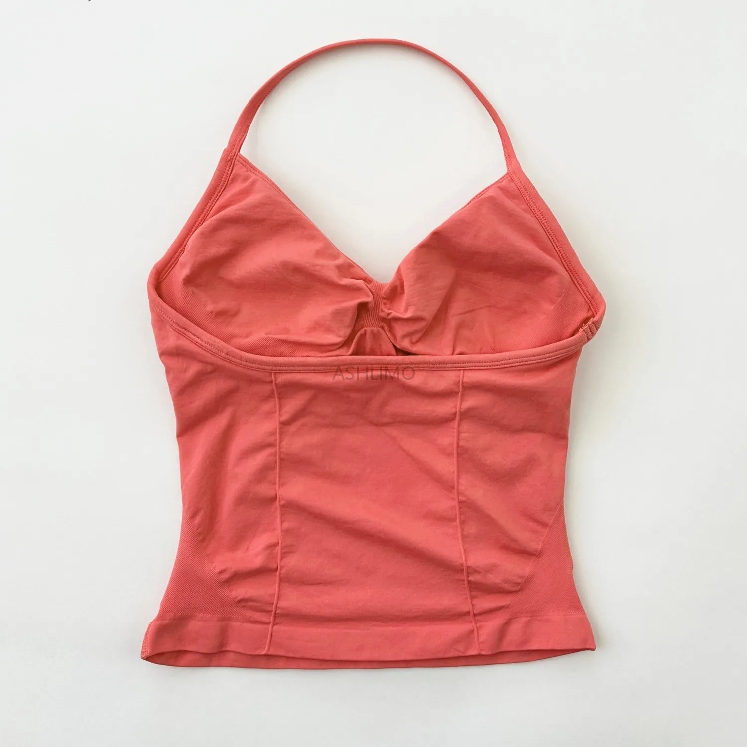 Impact Longline Strappy Gym Top Backless Gym Clothes Women Scrunch Built-in Bra