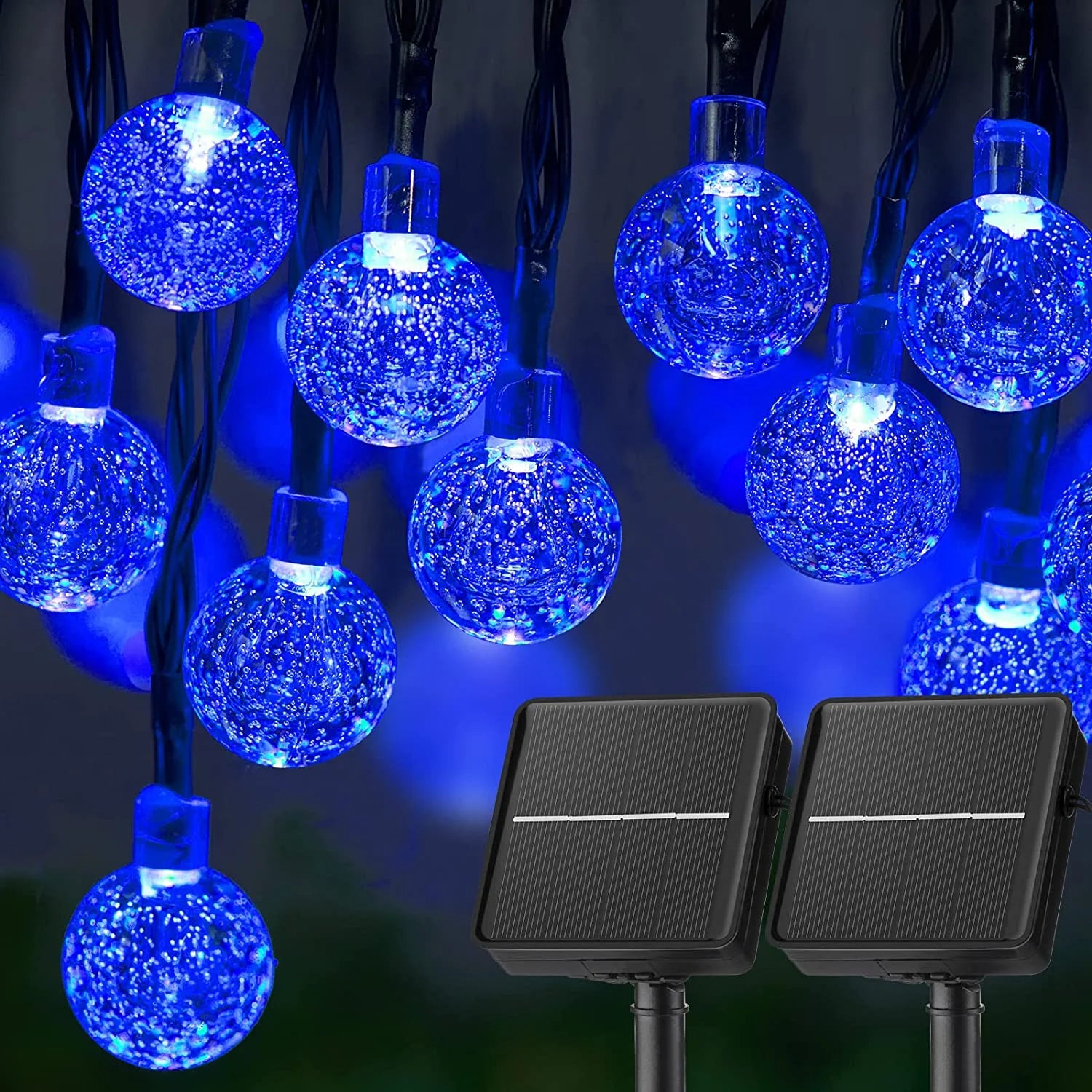 LED Solar String Lights Outdoor 60 Leds Waterproof Crystal Globe Lights